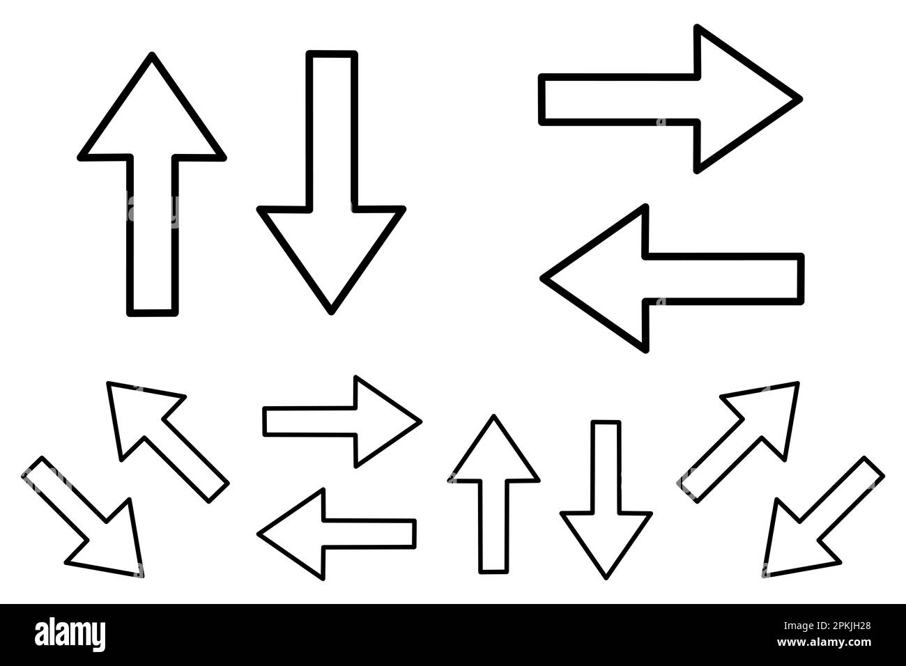 A set of blackandwhite arrows Stock Photo Alamy