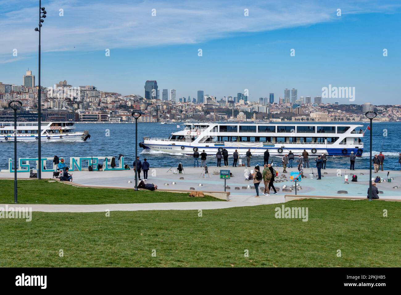 Sarayburnu Public Park(Seraglio Point), Istanbul, Turkey Stock Photo