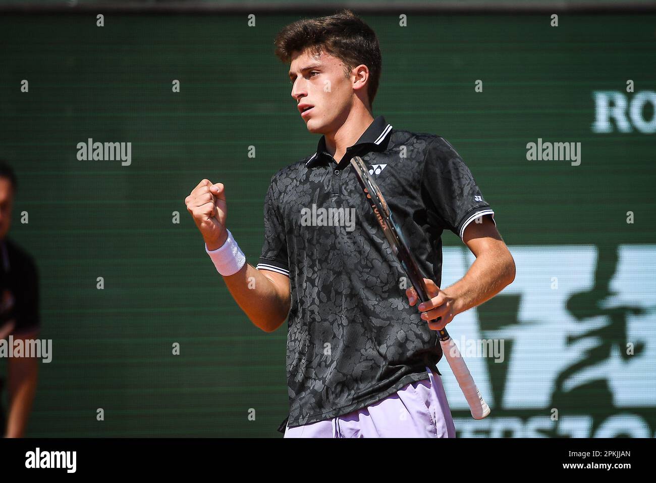 Luca NARDI of Italia celebrates his point during the Rolex Monte-Carlo, ATP  Masters 1000 tennis event on April 8, 2023 at Monte-Carlo Country Club in  Roquebrune Cap Martin, France - Photo: Matthieu
