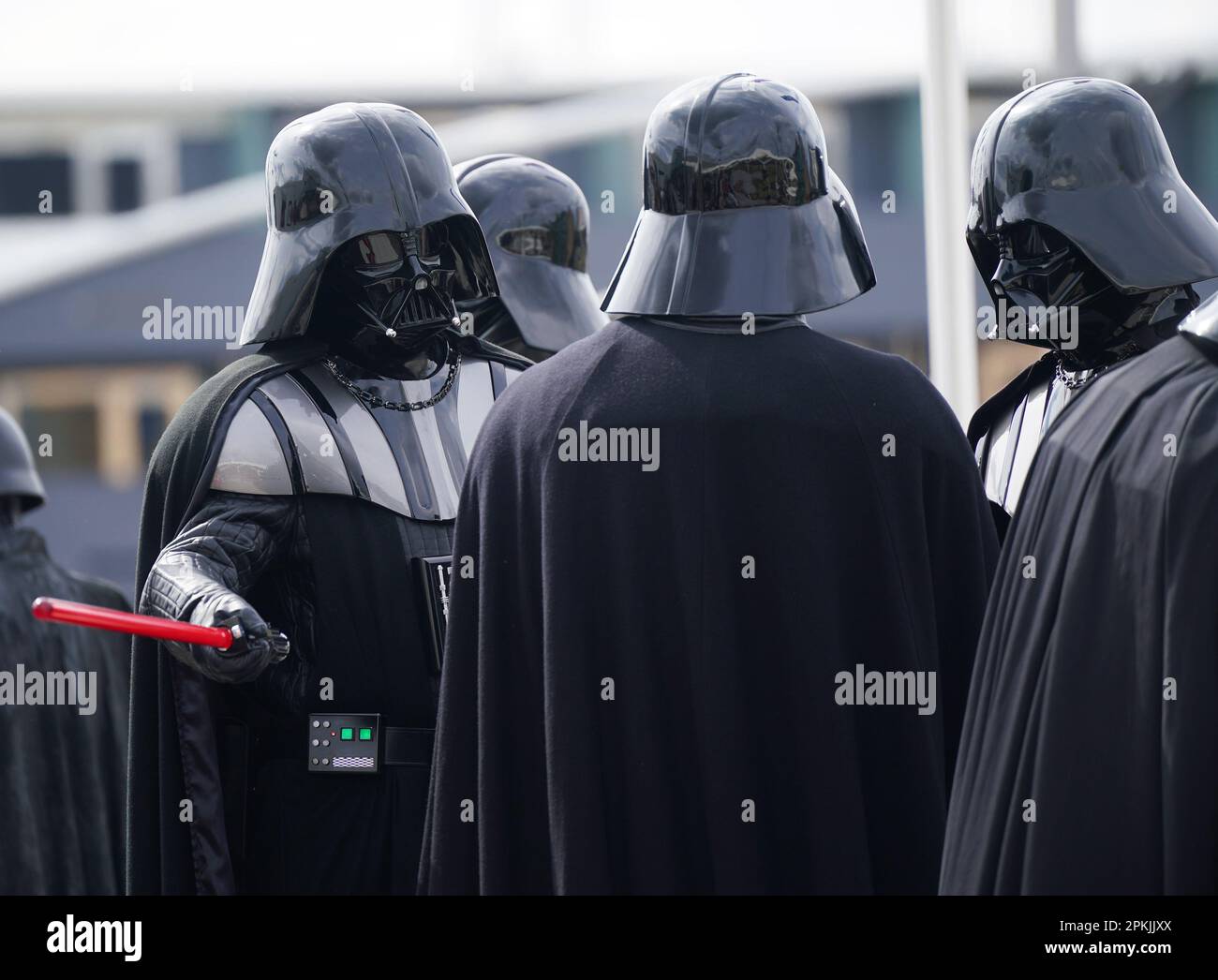 Visitors dressed in costumes during the Star Wars Celebration at the ExCel London in east London