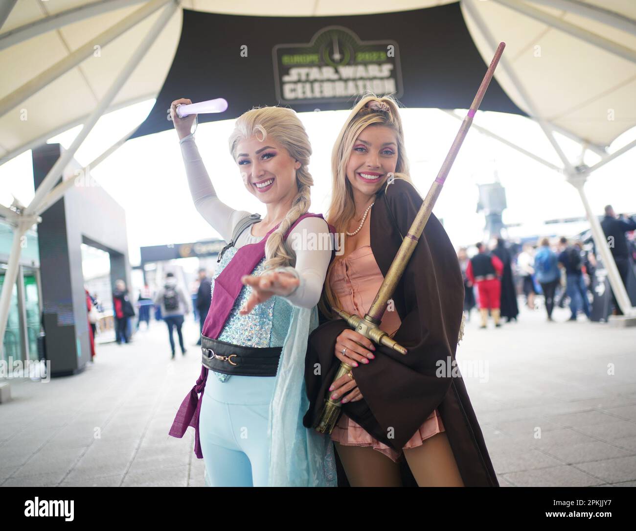 Visitors dressed in costumes during the Star Wars Celebration at the ExCel London in east London