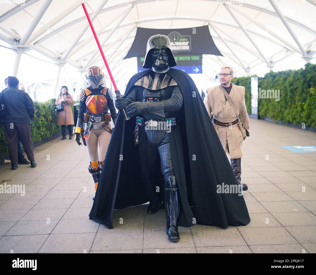 Visitors dressed in costumes during the Star Wars Celebration at the ExCel London in east London