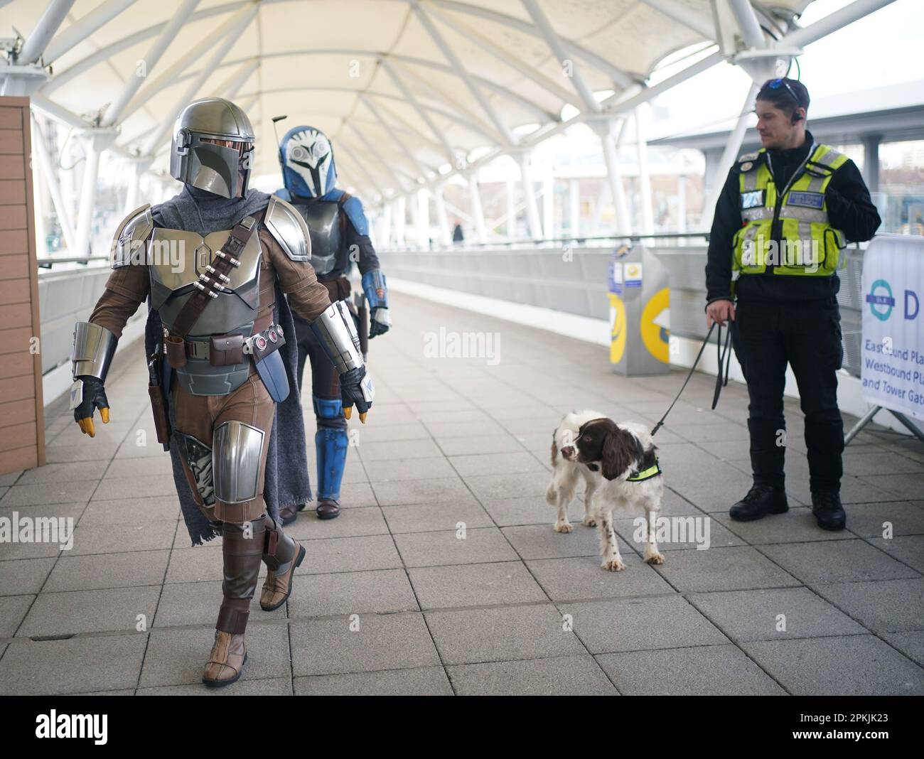 Visitors dressed in costumes during the Star Wars Celebration at the ExCel London in east London