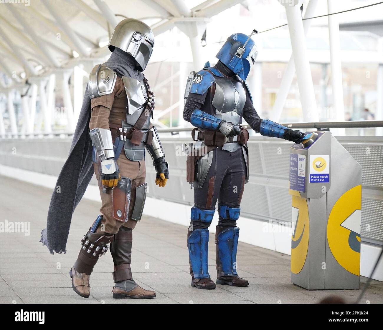 Visitors dressed in costumes during the Star Wars Celebration at the ExCel London in east London
