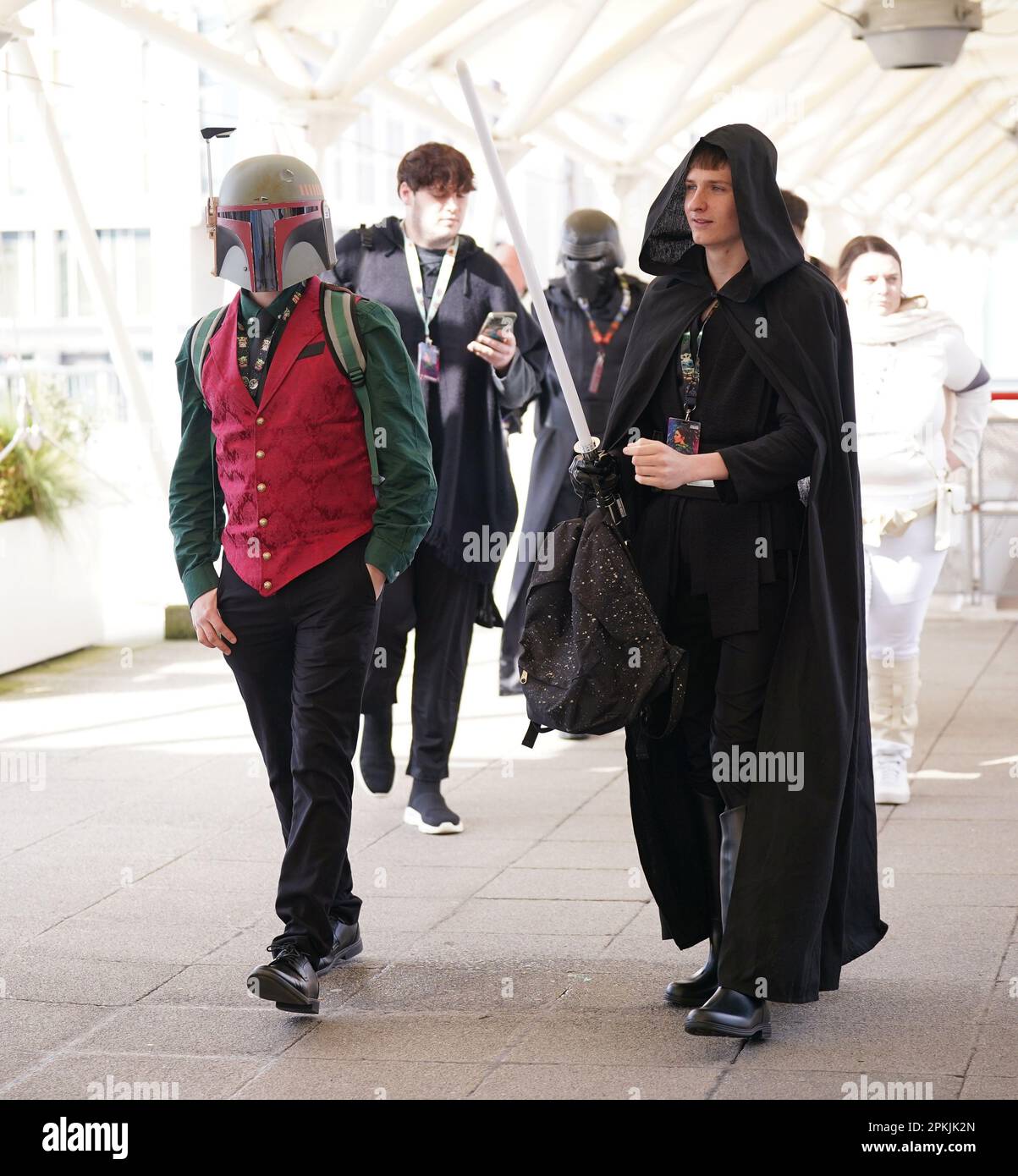 Visitors dressed in costumes during the Star Wars Celebration at the ExCel London in east London