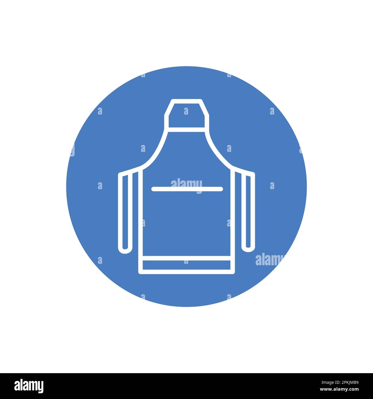 Protection apron black line icon. Work uniform. Safety clothing Stock