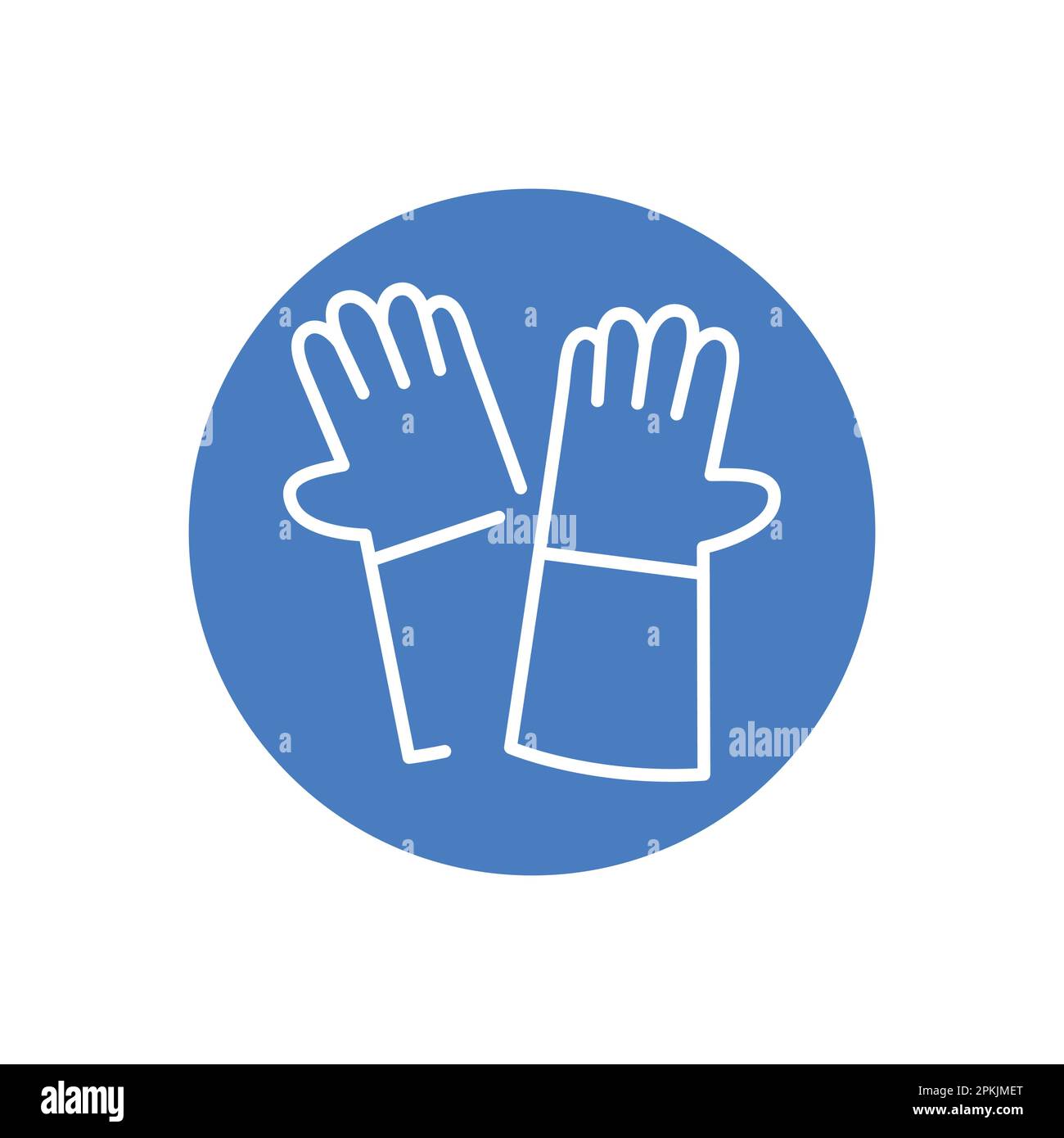 Protective gloves black line icon. Work uniform. Hands safety Stock ...