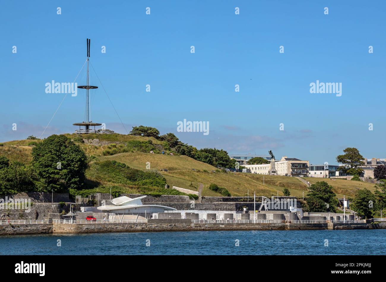Devonport Mount Wise swimming baths from the Hamoaze. The Mount Wise Park seen above with the