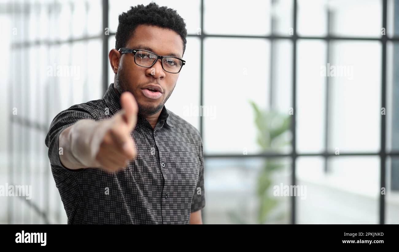 Pointing finger up, black hi-res stock photography and images - Alamy