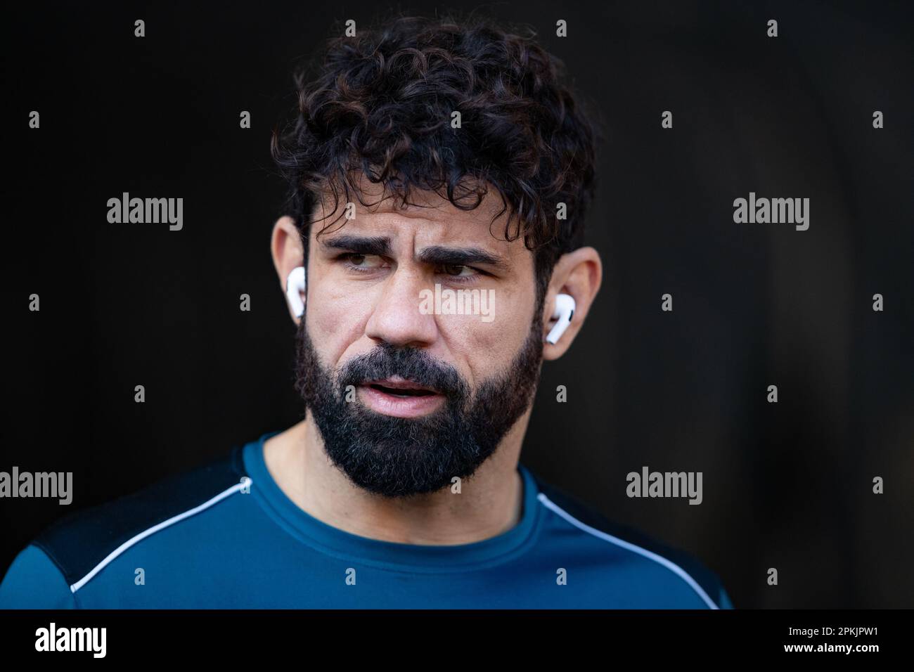 Diego Costa of Wolves before the Premier League match between Wolverhampton Wanderers and Chelsea at Molineux, Wolverhampton on Saturday 8th April 2023. (Photo: Gustavo Pantano | MI News) Credit: MI News & Sport /Alamy Live News Stock Photo
