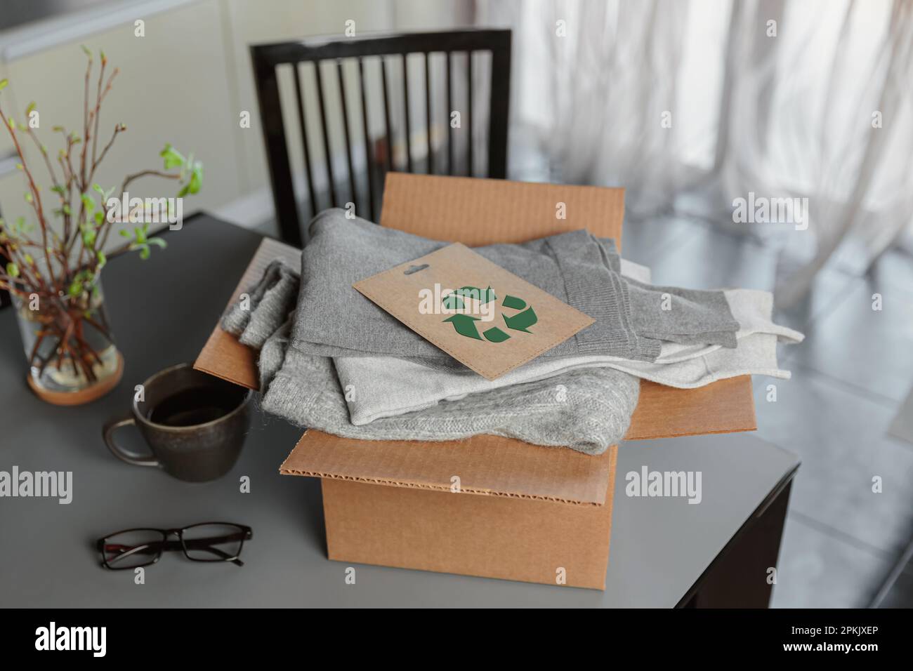 Reusing, recycling materials and reducing waste in fashion Stock Photo ...