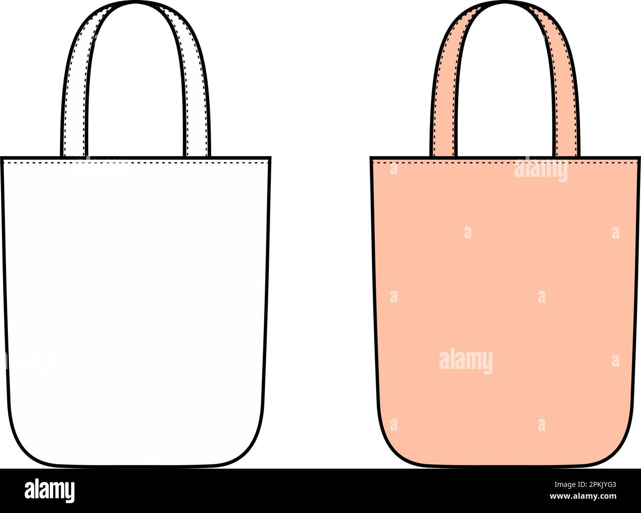 Tote bag. Technical vector illustration Stock Vector Image & Art - Alamy