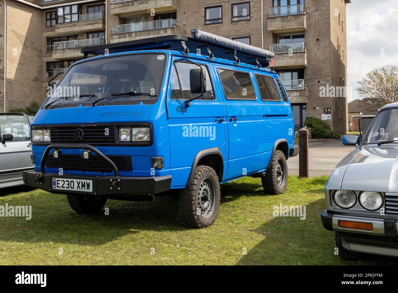 April 2023 - VW T4 Syncro 4x4 camper bus at the Pageant of Motoring on the  Lawns at Weston super Mare, in North Somerset, UK Stock Photo - Alamy