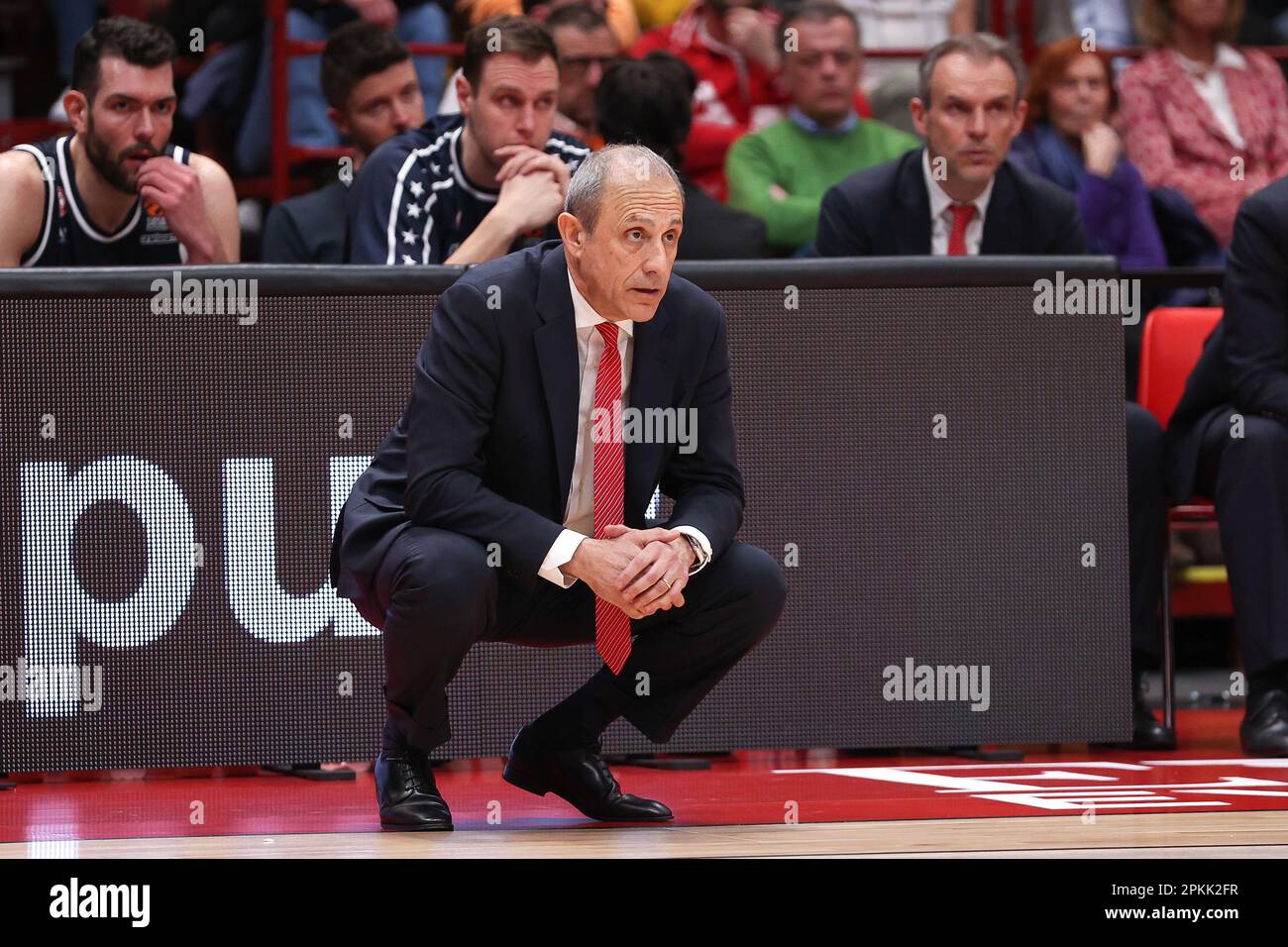 Milan, Italy. 07th Apr, 2023. Italy, Milan, apr 7 2023 Ettore Messina