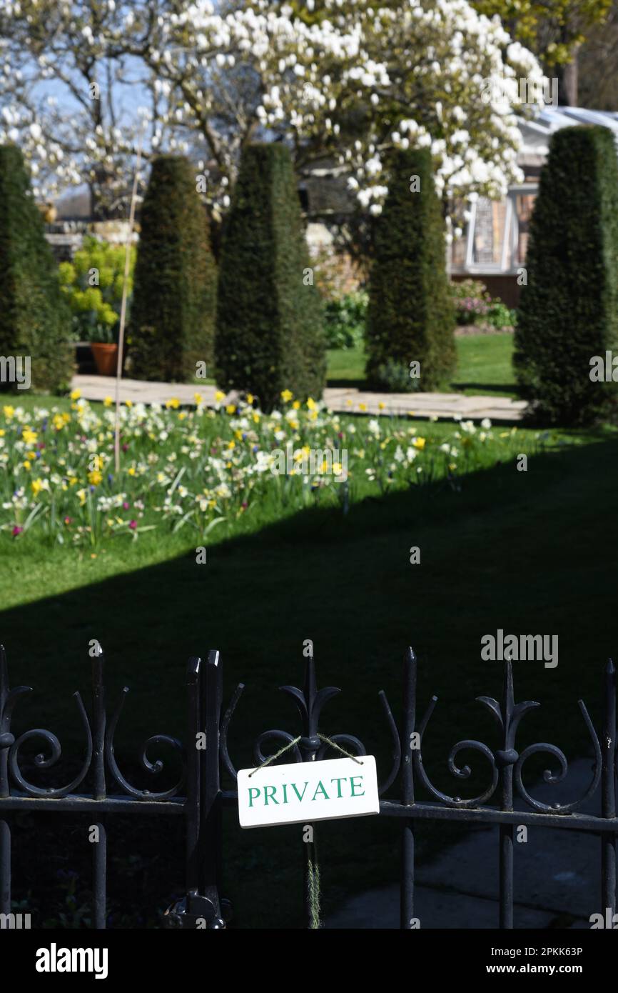 Private entrance to garden Stock Photo