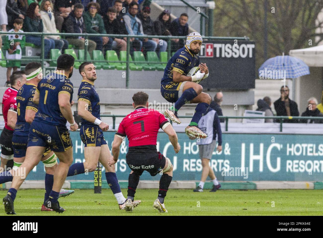 Treviso, Italy. 08th Apr, 2023. 08/04/2023; Foto Alfio Guarise; Challenge Cup; Stadio Monigo Treviso; Benetton Treviso Vs Cardiff Rugby; Rugby; Quarti di Finale; during Quarter finals - Benetton Rugby vs Cardiff, Rugby Challenge Cup in Treviso, Italy, April 08 2023 Credit: Independent Photo Agency/Alamy Live News Stock Photo