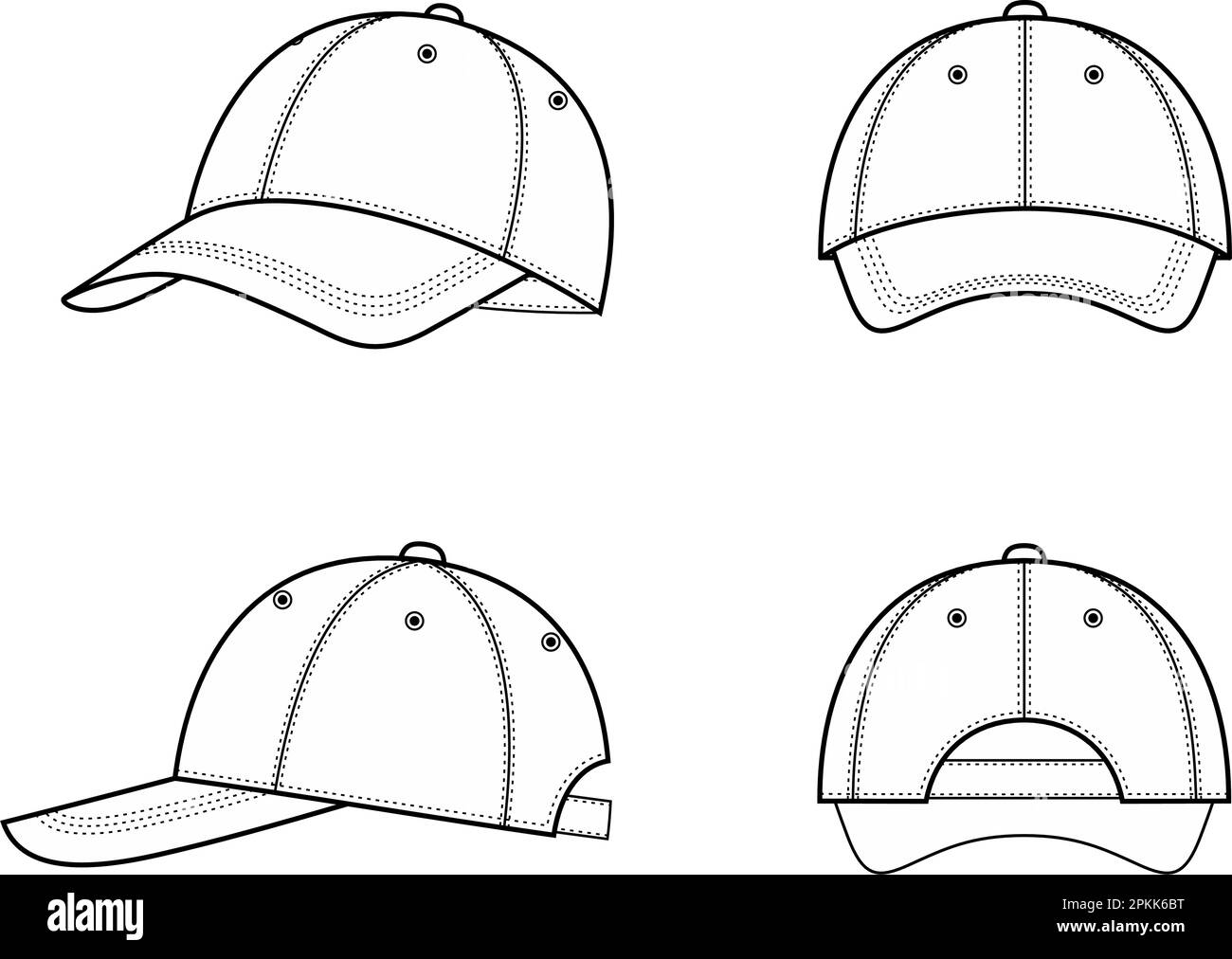 Baseball cap. Front, back, side Stock Vector Image & Art - Alamy