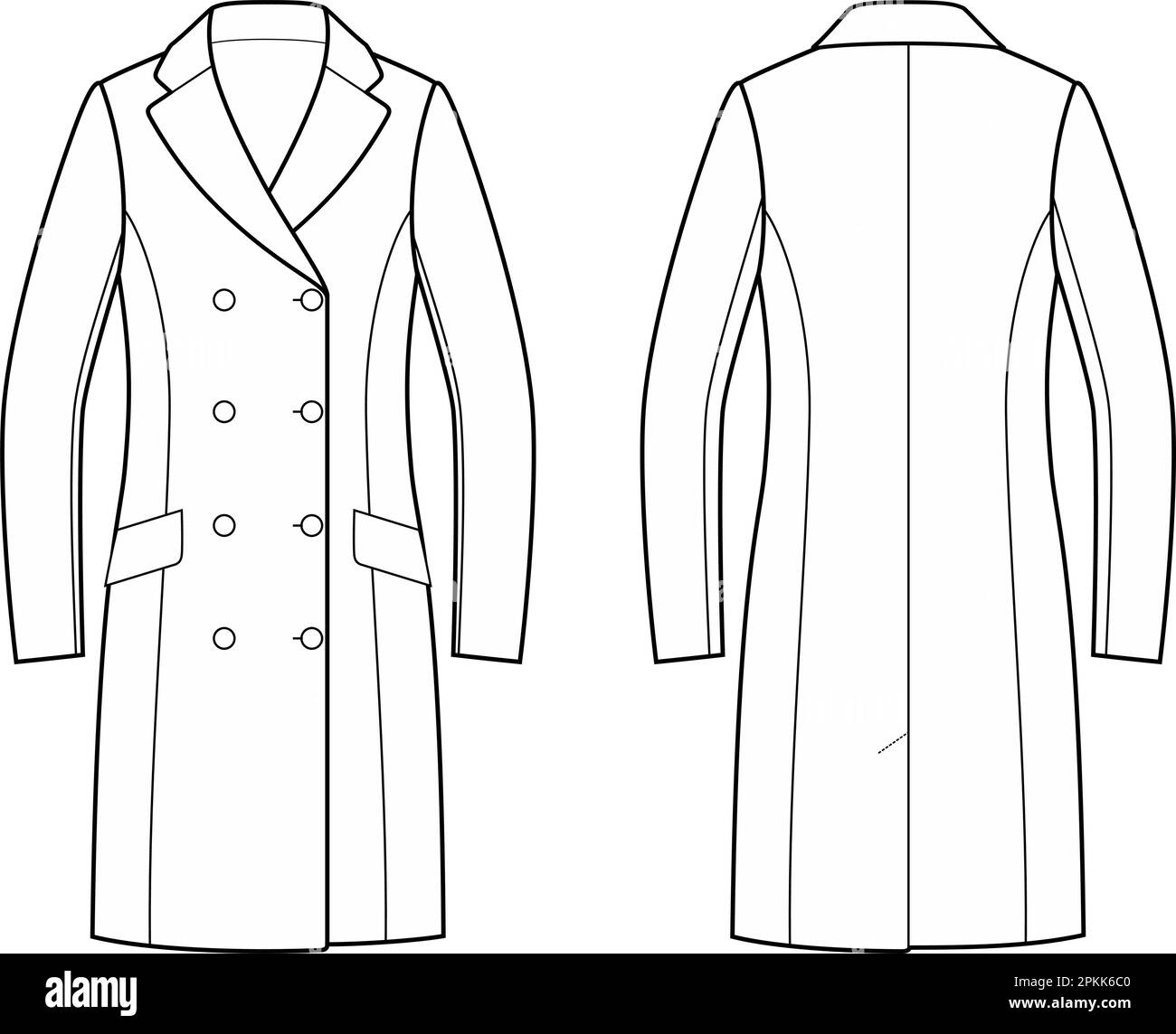 Womans overcoat. Front and back Stock Vector Image & Art - Alamy