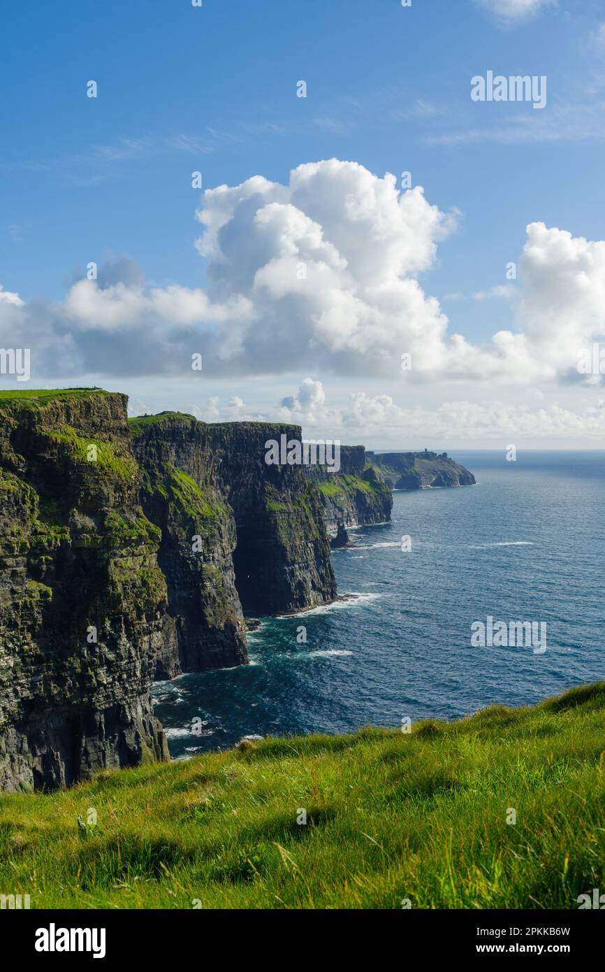 Scenic view on the rocky Cliffs of Moher at the west coast of Ireland Stock Photo