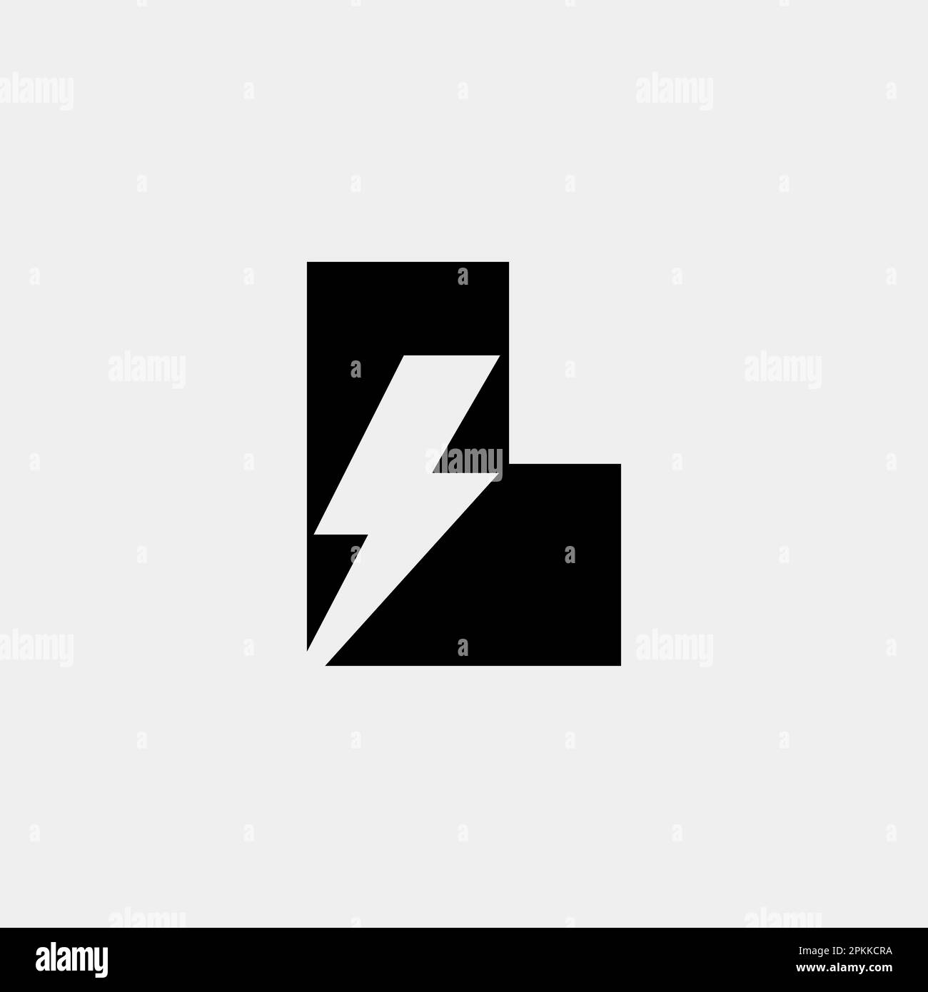 L Letter Logo With Lightning Thunder Bolt Vector Design. Electric Bolt Letter L Logo Vector Illustration. Stock Vector