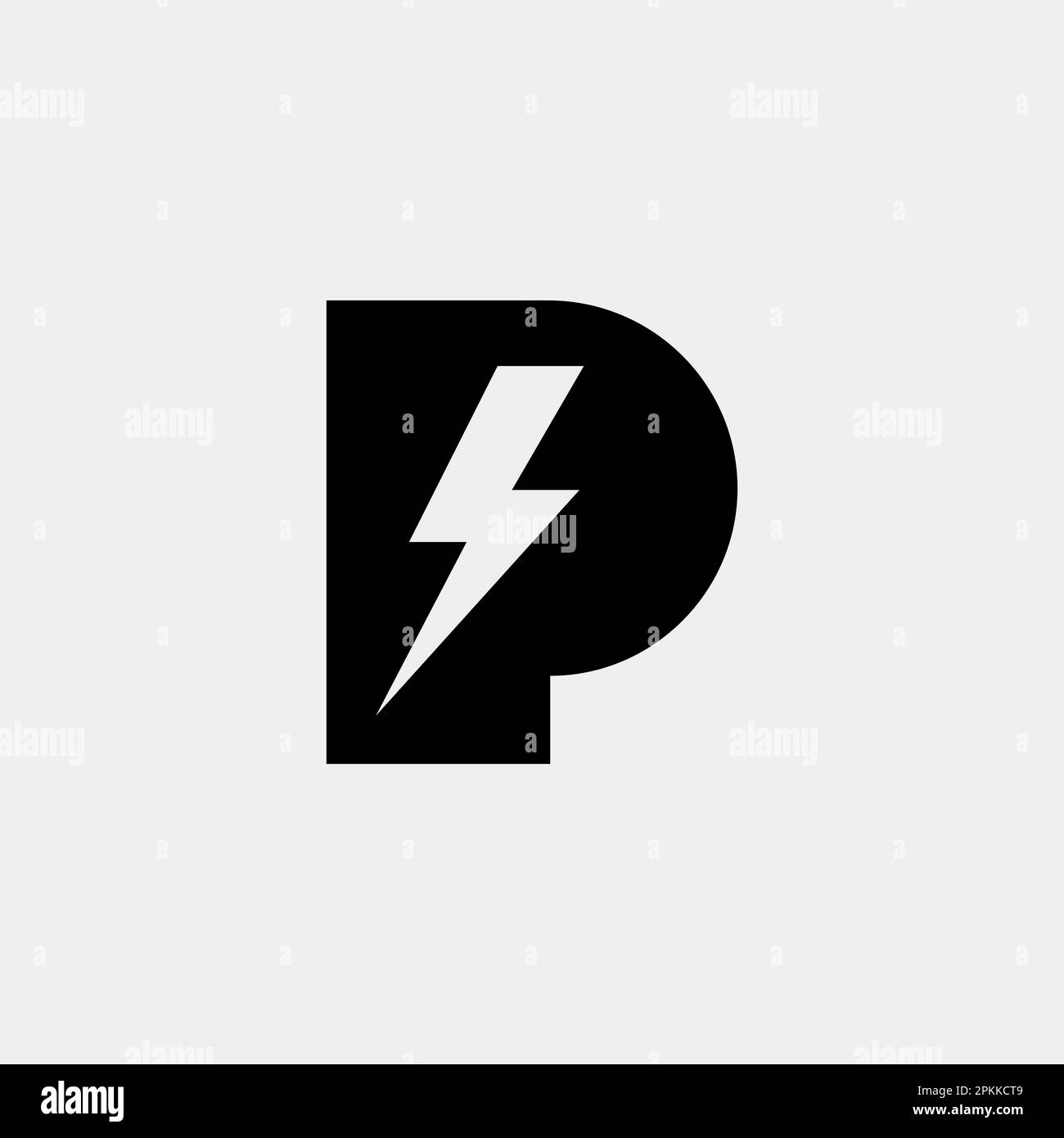 Lightning Letter P Stock Photo, Picture and Royalty Free Image