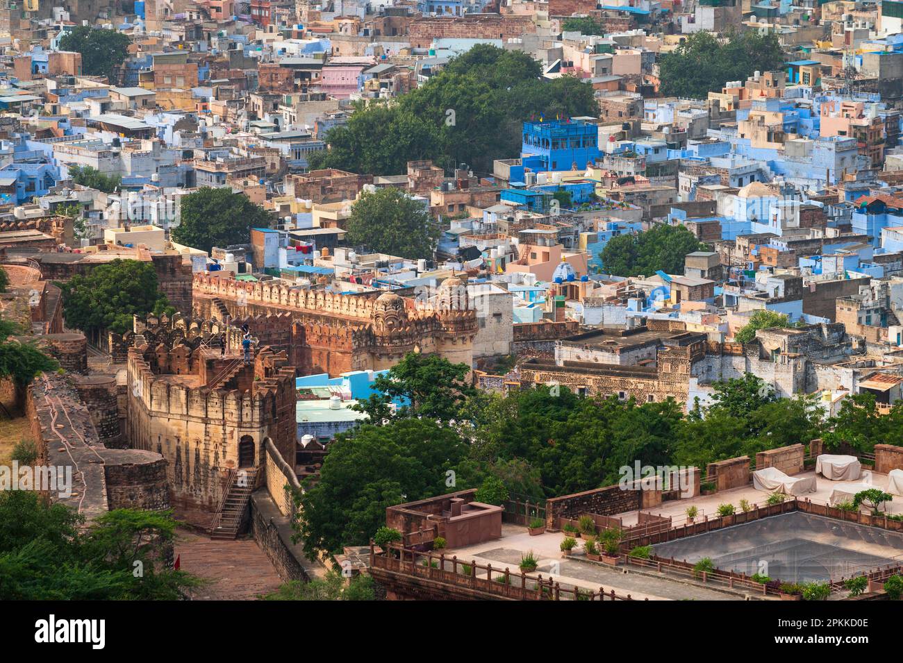 Top View Of Mehrangarh Fort With Distant View Of Blue City Jodhpur Top View Of Mehrangarh Fort With Distant View Of Blue City Jodhpur