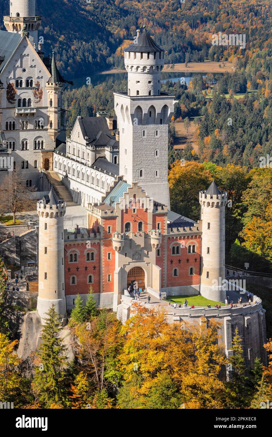 Neuschwanstein Castle, Schwangau, Allgau, Swabia, Bavaria, Germany, Europe Stock Photo