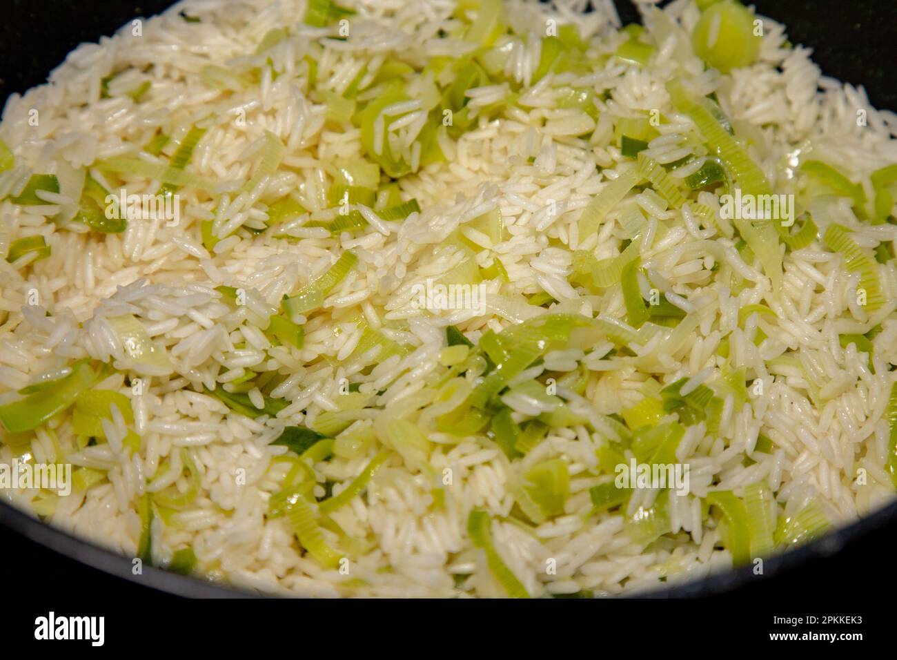 Traditional Rice Cooked with Leek Stock Photo Alamy