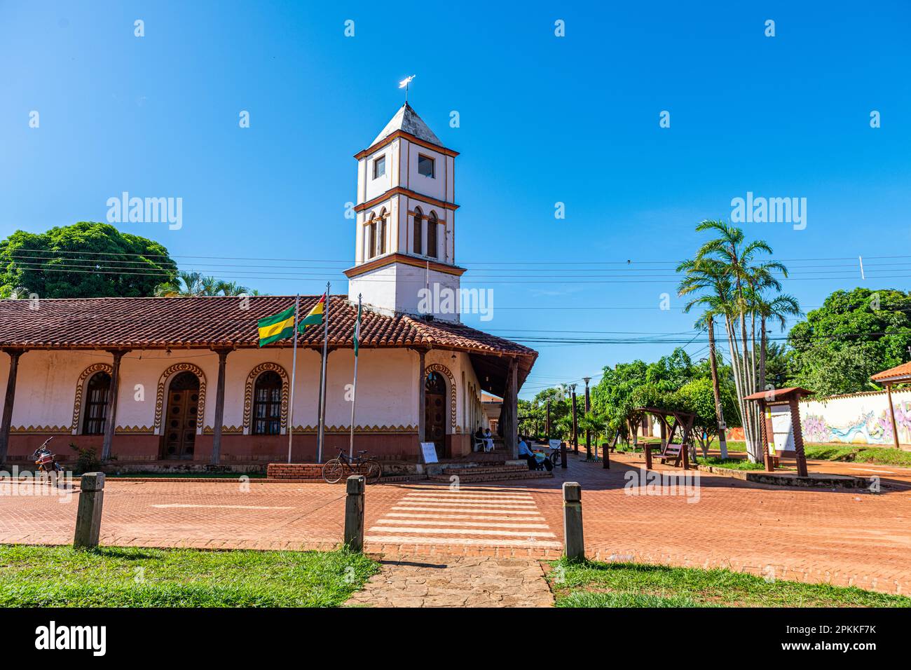 Old colonial house, Mission of Concepcion, Jesuit Missions of Chiquitos, UNESCO World Heritage Site, Santa Cruz department, Bolivia, South America Stock Photo