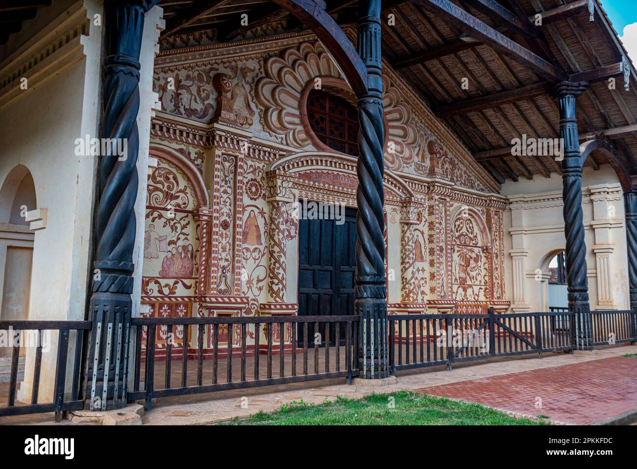 Interior of San Rafael de Velasco Mission, Jesuit Missions of Chiquitos, UNESCO World Heritage Site, Santa Cruz department, Bolivia, South America Stock Photo