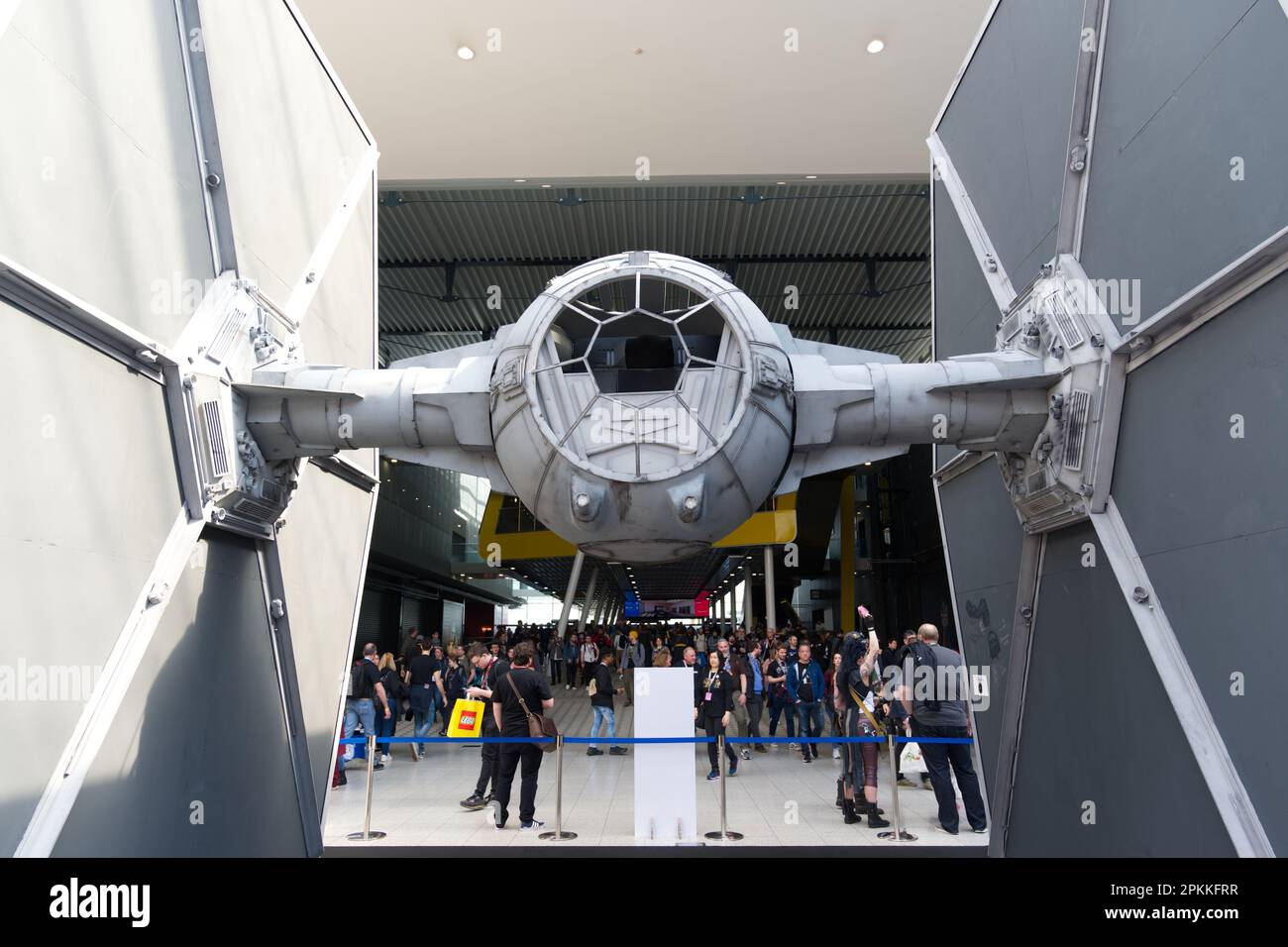 life-sized model of a TIE fighter at Star Wars Celebration 2023 Stock ...
