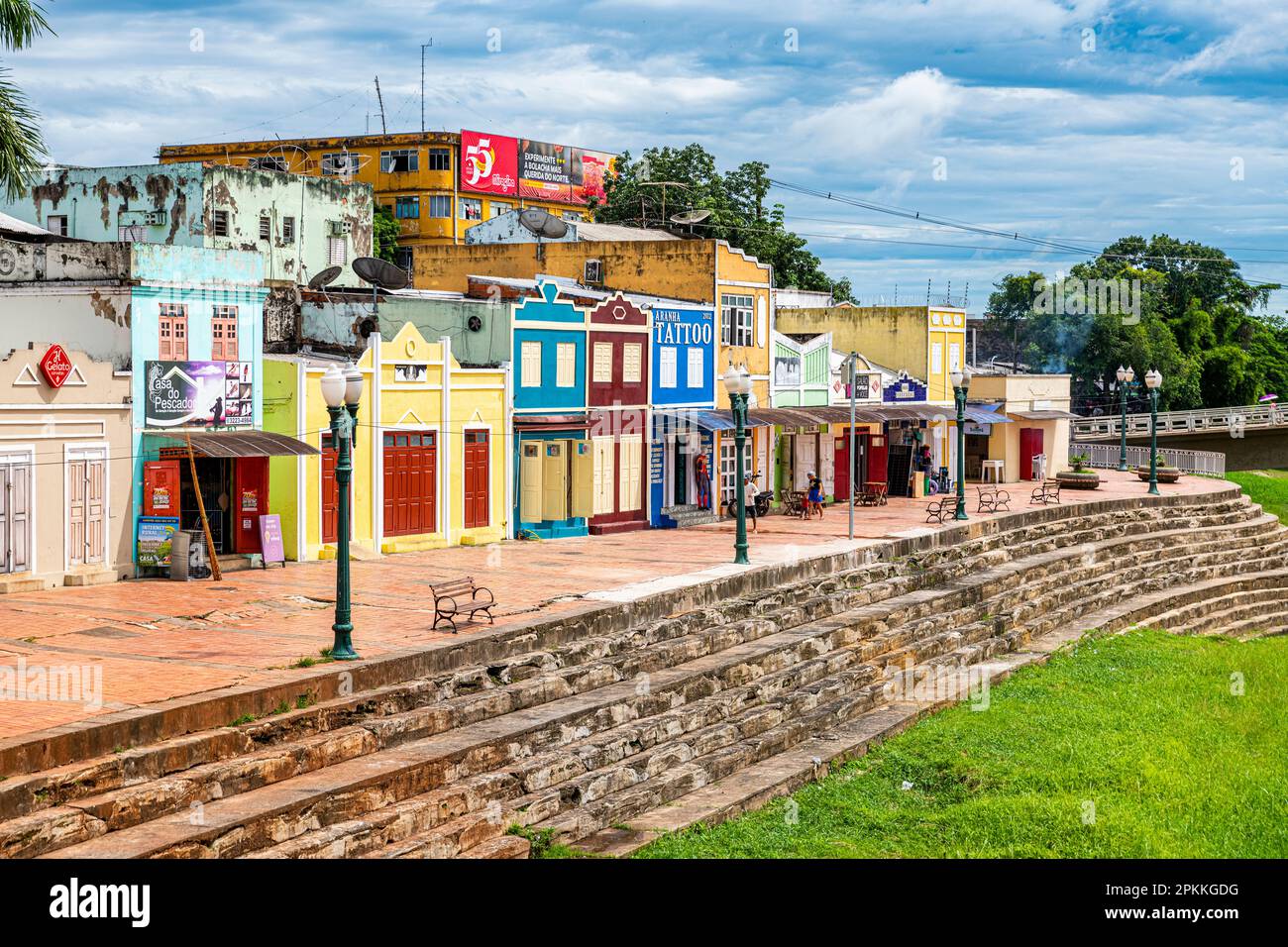 Tiny stores along the Acre River, Rio Branco, Acre State, Brazil, South
