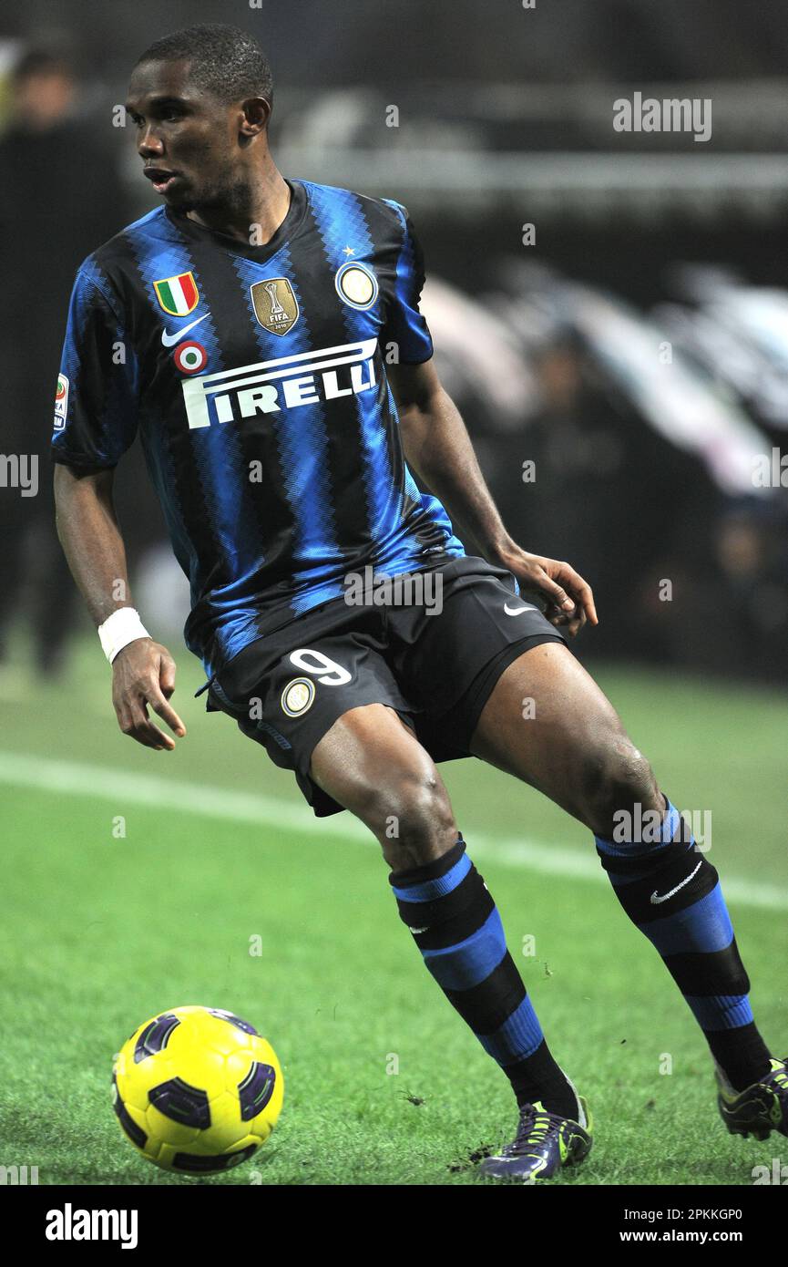 Milan, Italy, 15/01/2011 : Samuel Eto’o during the match Inter Bologna Stock Photo