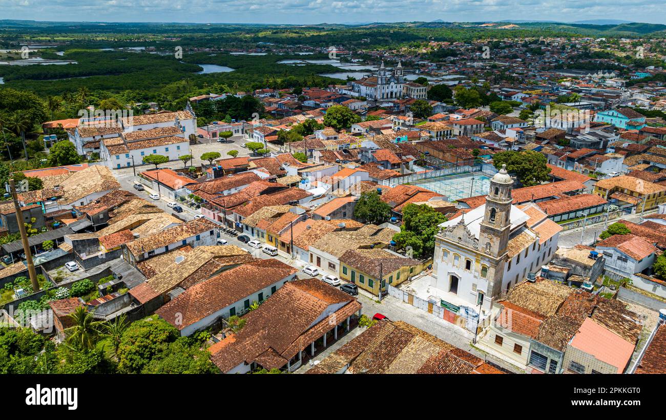 Aerial of Sao Cristovao, Sergipe, Brazil, South America Stock Photo