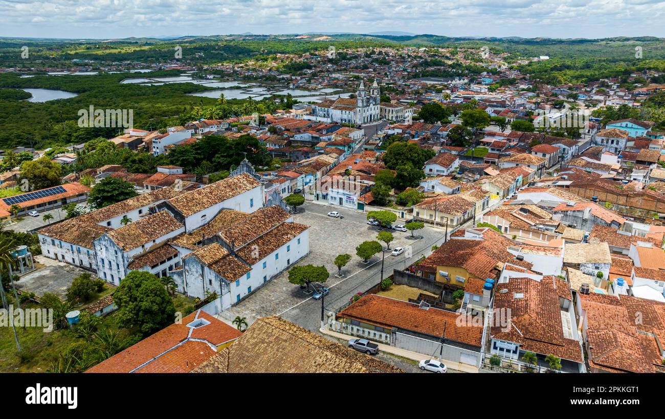 Aerial of Sao Cristovao, Sergipe, Brazil, South America Stock Photo