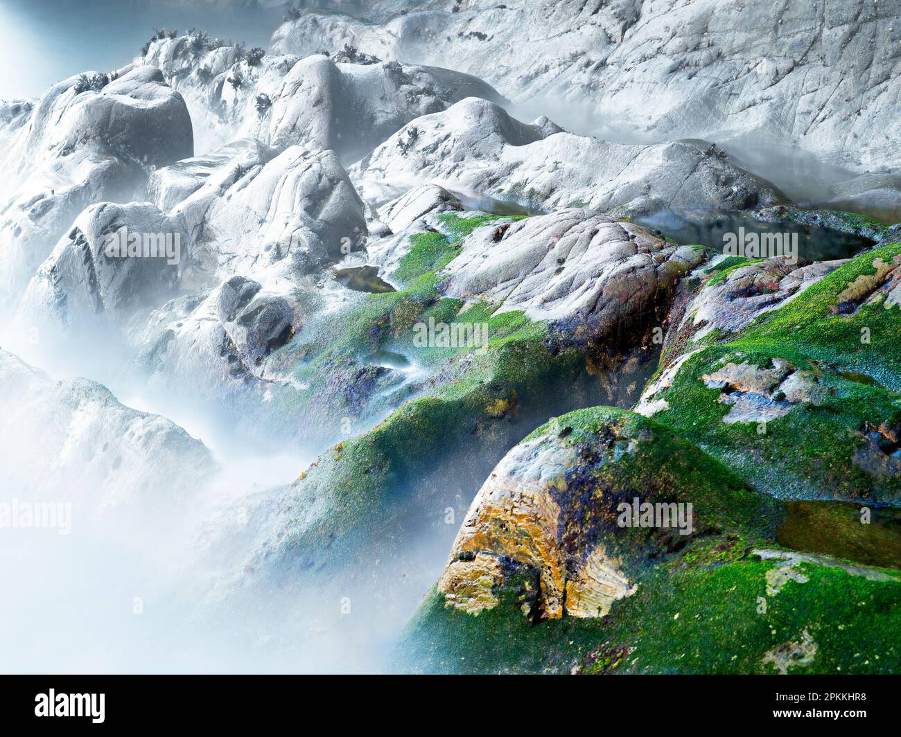 Flysch on the Cantabrian Sea, Tapia de Casariego, Asturias, Spain Stock Photo