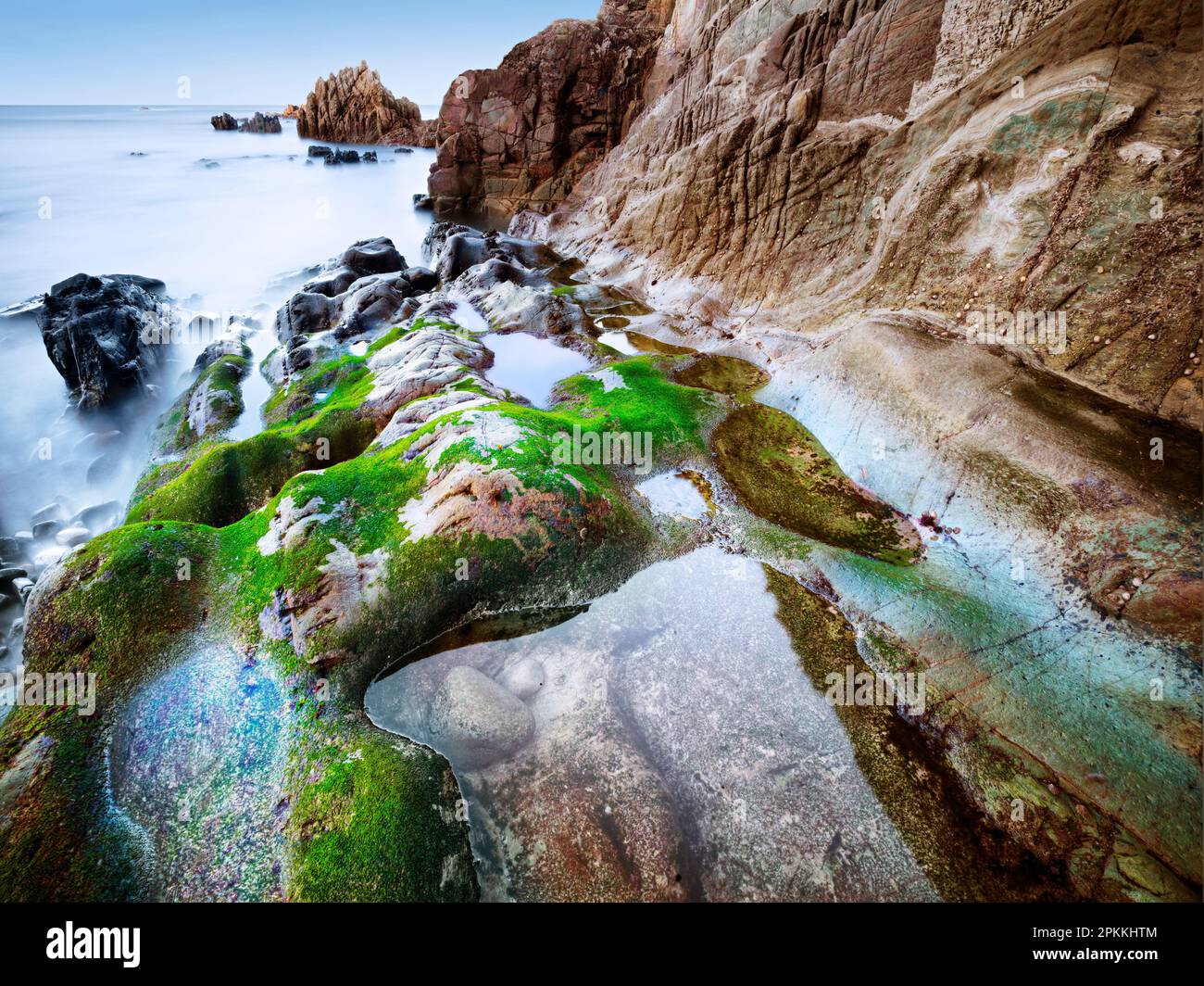 Rocky coast, Playa de Mexota, Tapia de Casariego, Asturias, Spain Stock Photo