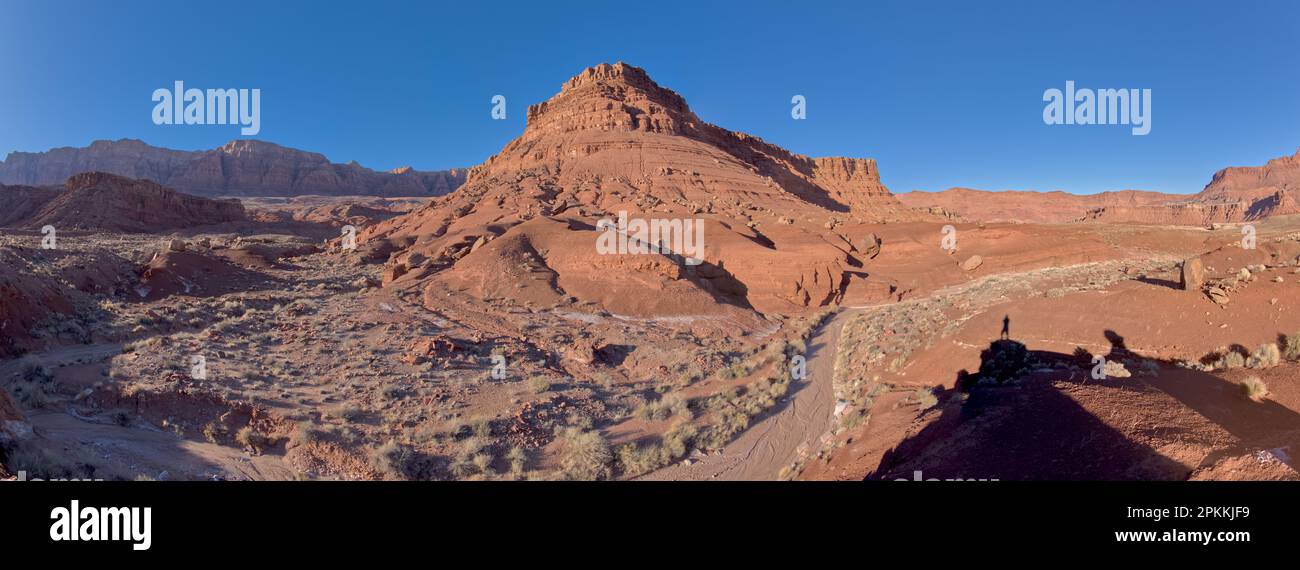 Panorama of the south side of Johnson Point from below its cliffs at Marble Canyon, Glen Canyon Recreation Area, Arizona Stock Photo