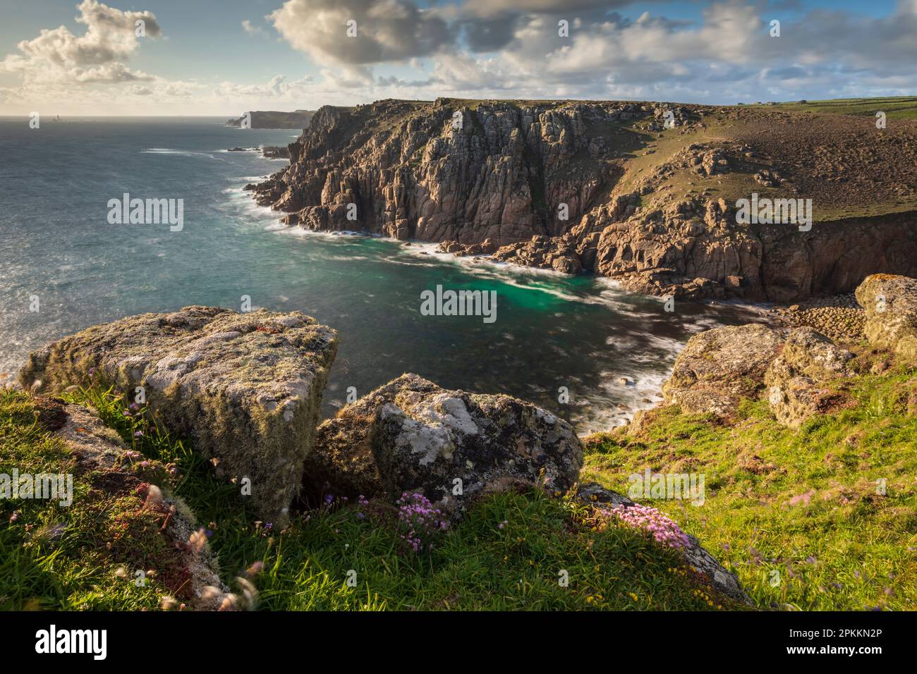 Beautiful coastal scenery at Gwennap Head in spring, Cornwall, England, United Kingdom, Europe Stock Photo