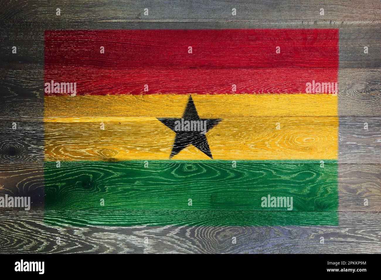 Ghana flag on rustic old wood surface background Stock Photo - Alamy