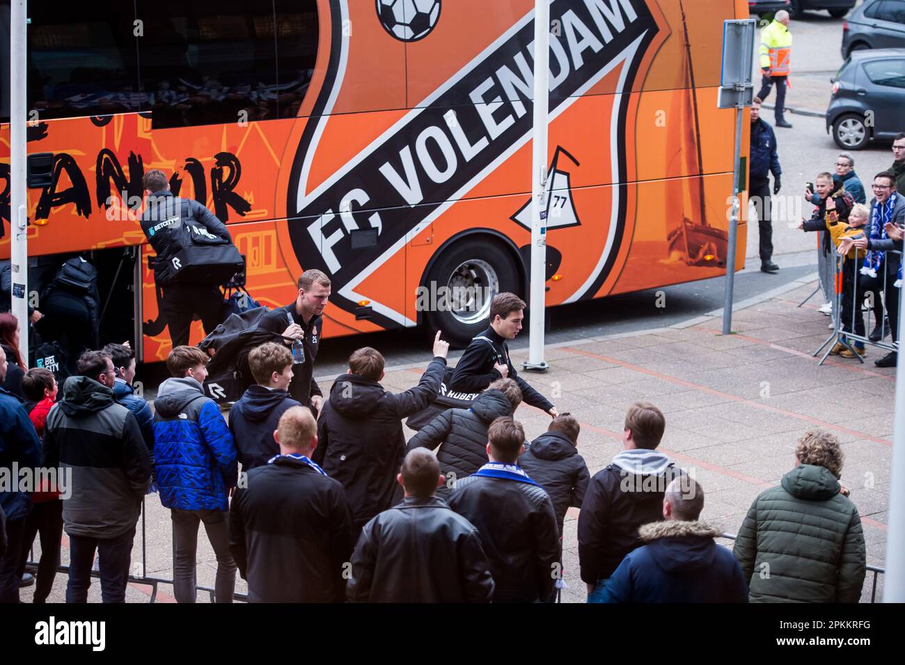 HERENVEEN (lr) Henk Veerman of FC Volendam, Carel Eiting of FC Volendam during the Dutch