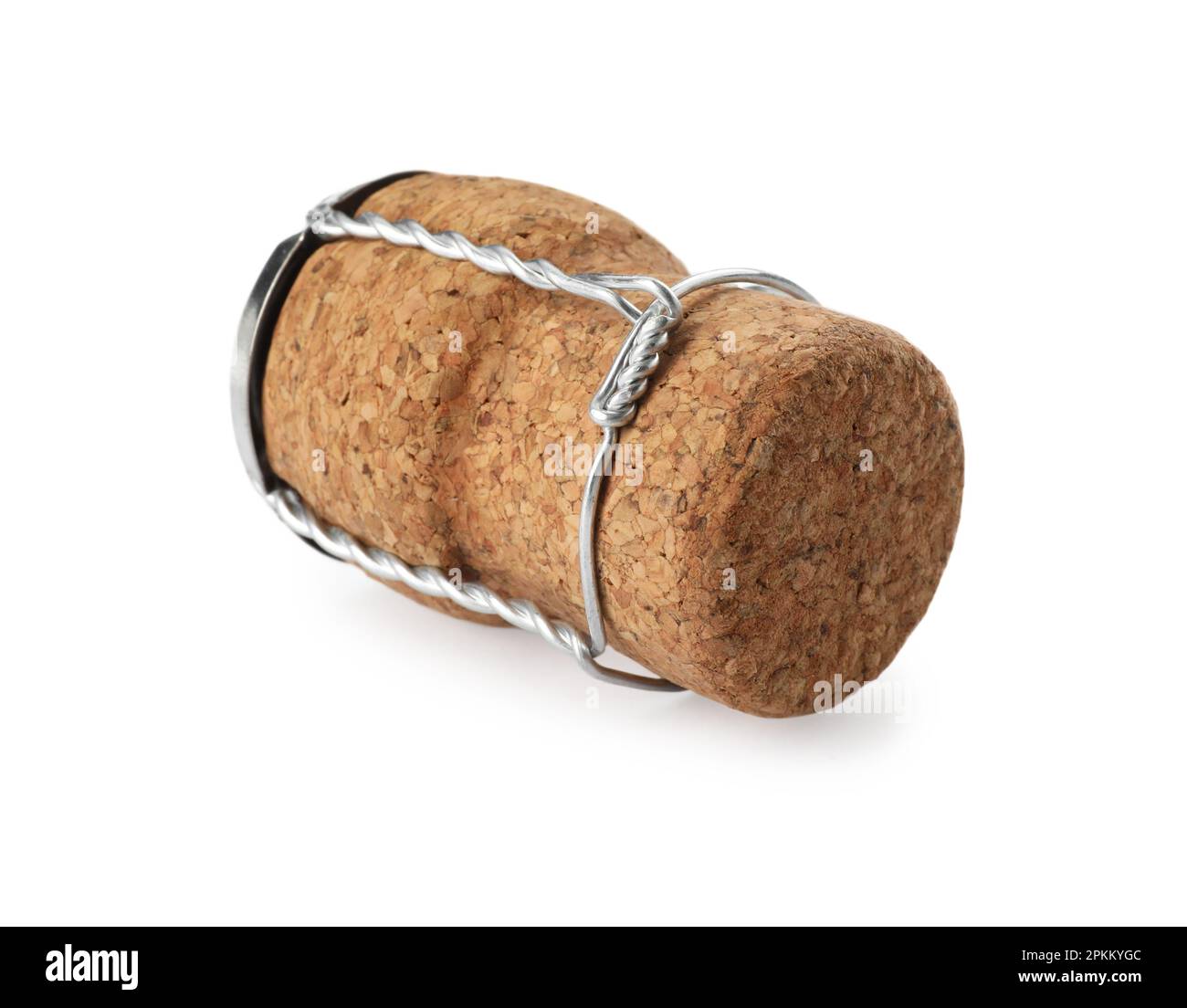 Sparkling wine cork with muselet cap isolated on white Stock Photo Alamy