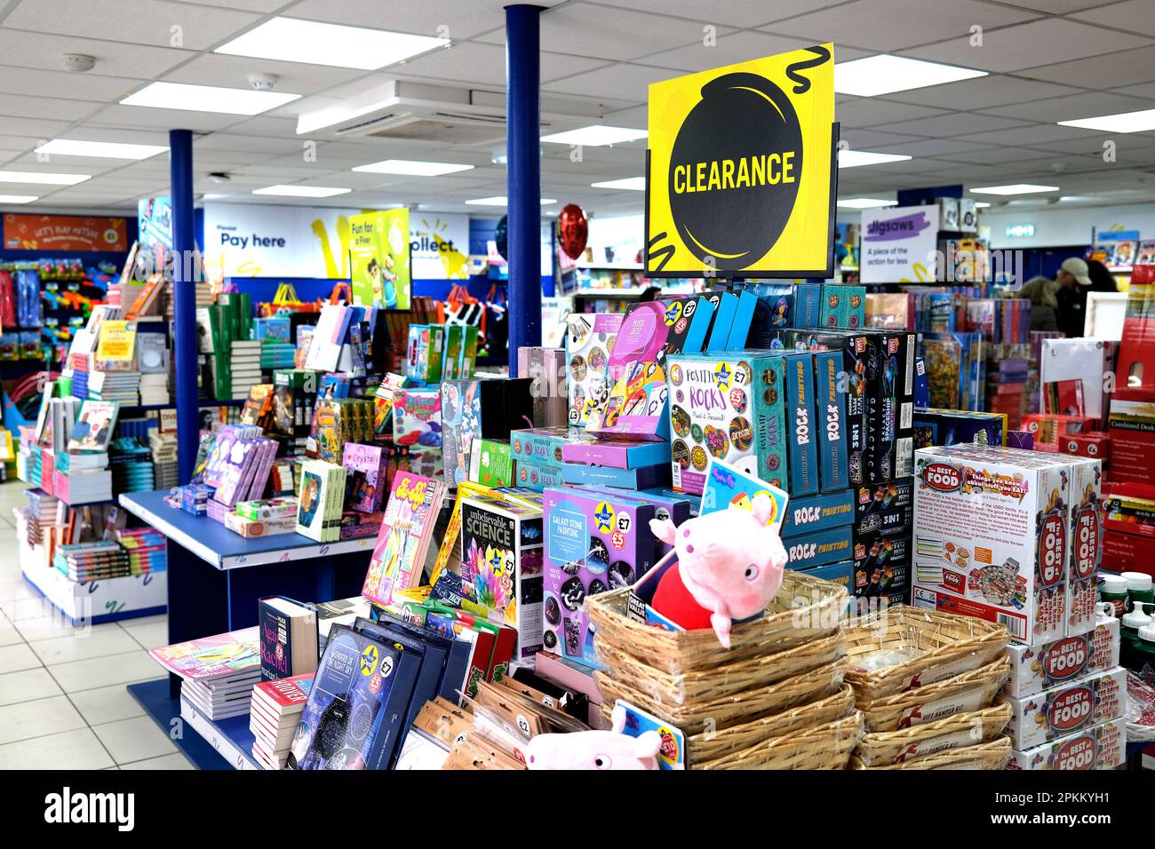 the works discount bookshop in mortimore street,herne bay,east kent,uk april 2023 Stock Photo