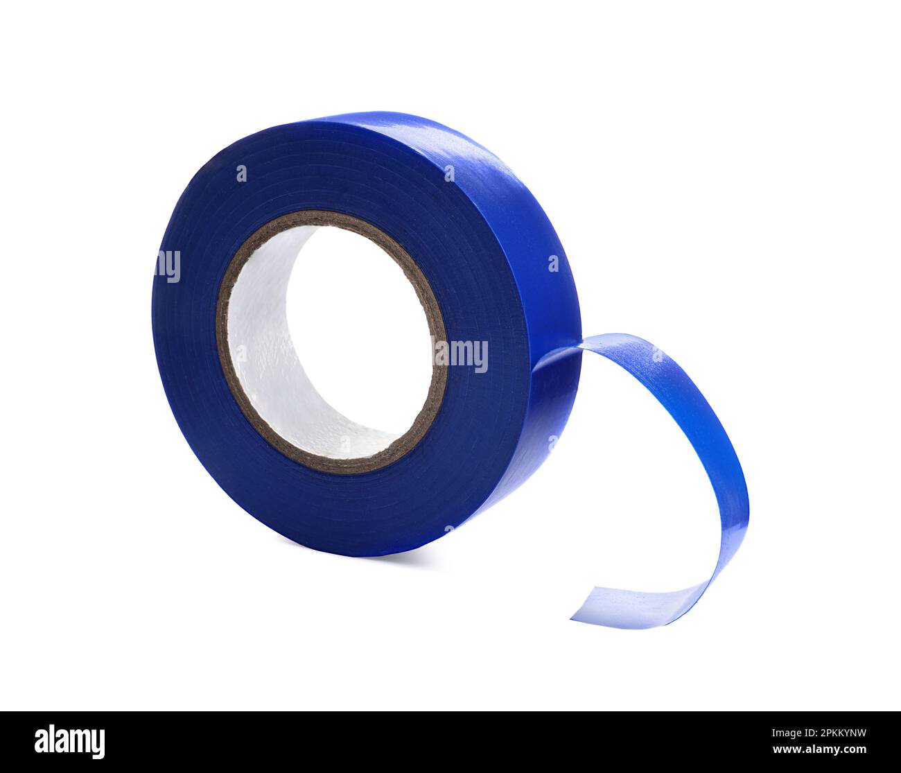 Reel of blue insulating tape isolated on white Stock Photo