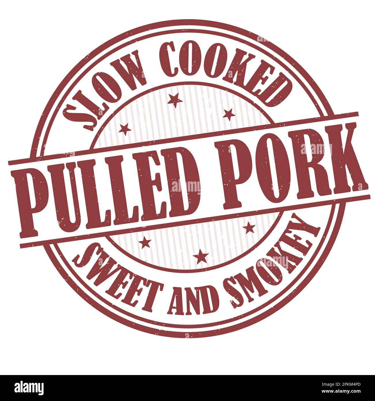 Pulled pork grunge rubber stamp on white background, vector