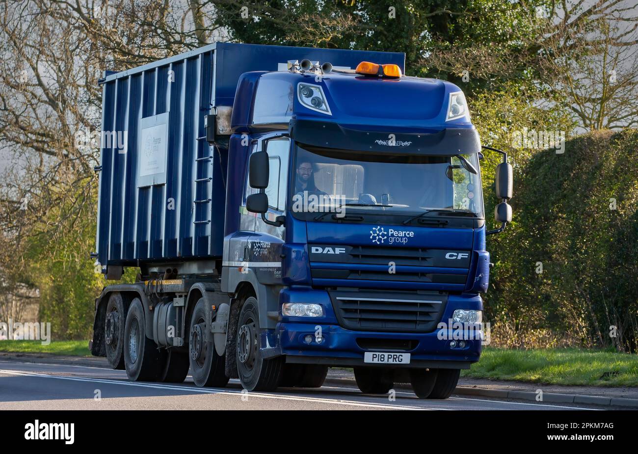Bicester,Oxon, UK - April 7th 2023. 2013 DAF TRUCKS  FAX CF 8X2 lorry travelling on an English country road Stock Photo