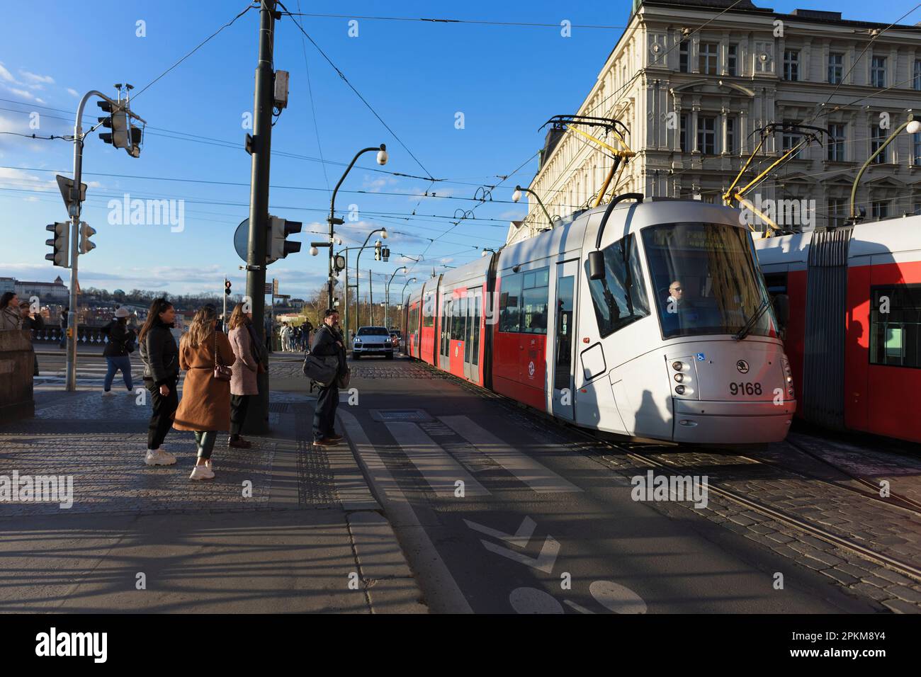 Prague praha street tram cars hi-res stock photography and images - Alamy