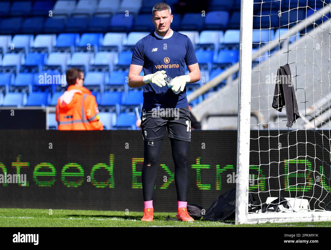 during the Vanarama National League match between Oldham Athletic and  Altrincham at Boundary Park, Oldham on Friday 7th April 2023. (Photo: Eddie  Garvey