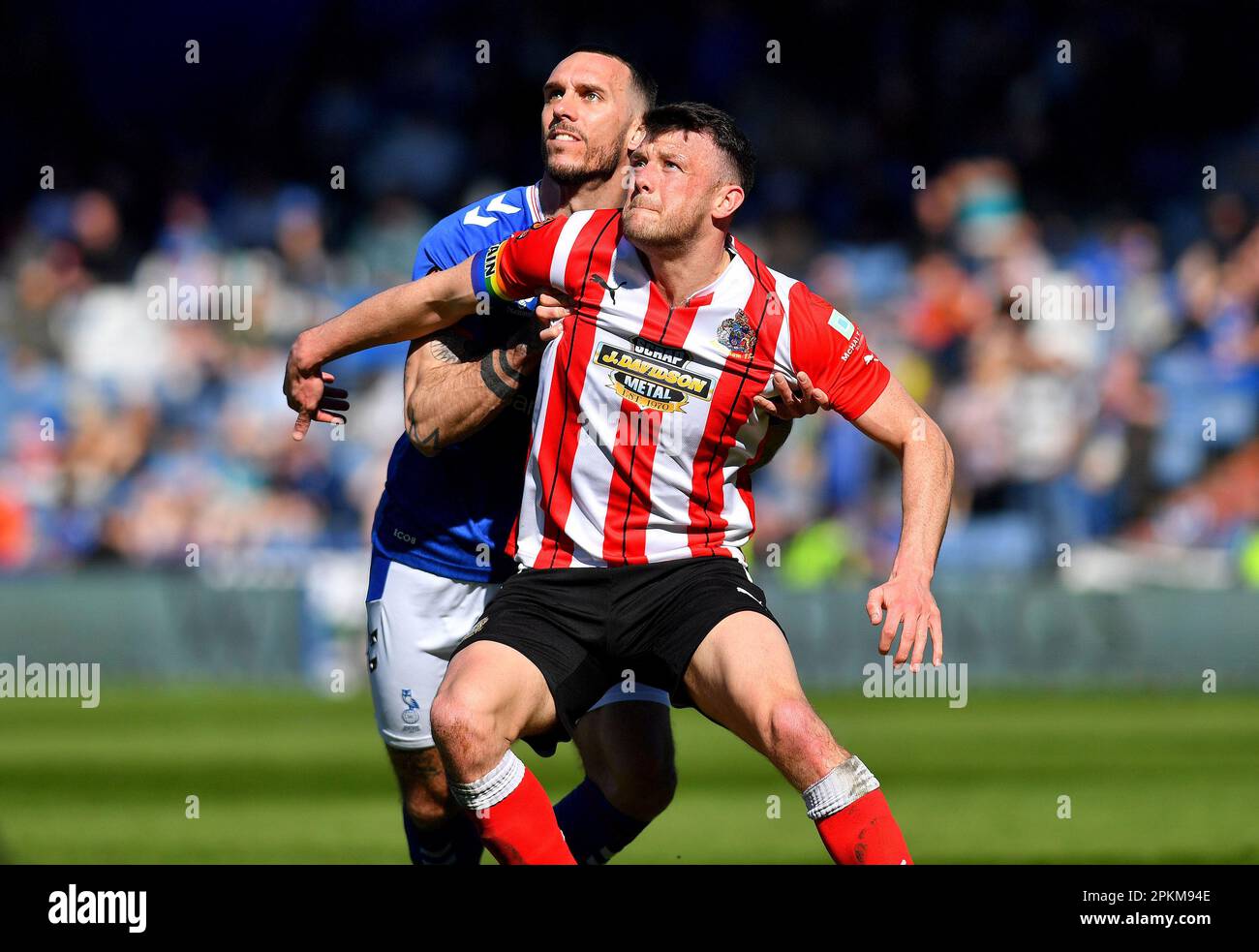 during the Vanarama National League match between Oldham Athletic and  Altrincham at Boundary Park, Oldham on Friday 7th April 2023. (Photo: Eddie  Garvey