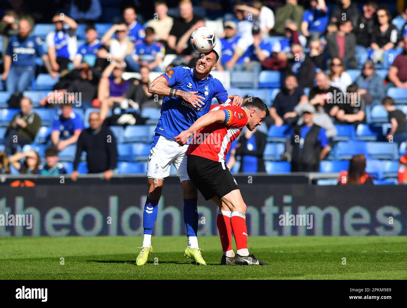 during the Vanarama National League match between Oldham Athletic and  Altrincham at Boundary Park, Oldham on Friday 7th April 2023. (Photo: Eddie  Garvey